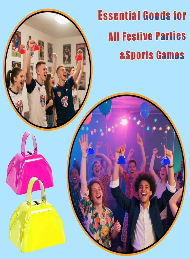 Qidoe Cow Bells Noise Makers for Sporting Events, 4PCS Metal Cowbells with Handle - Small Loud Bell Bulk Hand Percussion Noisemakers for Football Games Graduation Sporting Events Weddings - Image 5